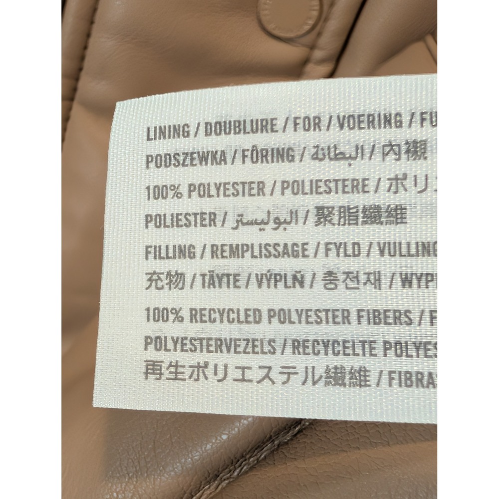 Abercrombie & Fitch Vegan Leather Puffer Vest Tan Brown Womens Medium AF Puffer - Picture 5 of 6